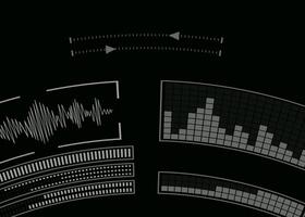 The screen with the audio program. Music setting. vector