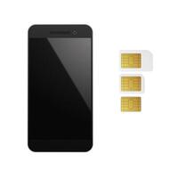 SIM cards with mobile phone. Mobile networks and telecommunications. vector