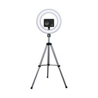 Action camera on a tripod. Circle speedlite. Equipment for 4k . vector