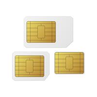 SIM cards set. Nano, micro, standard. Mobile networks and telecommunications vector