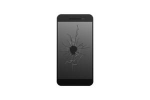 Smartphone smashed. The touch screen is broken. vector