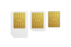 SIM cards set. Nano, micro, standard. Mobile networks technology vector