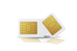 Standard SIM cards set. Mobile networks. vector