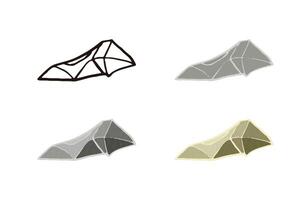 Stone set plateau shape. Outline sketch, flat style and realistic. vector
