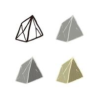 Stone set pyramid shape. Outline sketch, flat style and realistic. vector