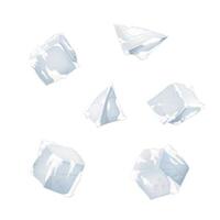 Ice and snow blocks. 3D design. White background. vector