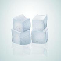 Translucent ice cubes for drink. vector