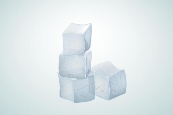 Translucent ice cubes for alcoholic beverage.