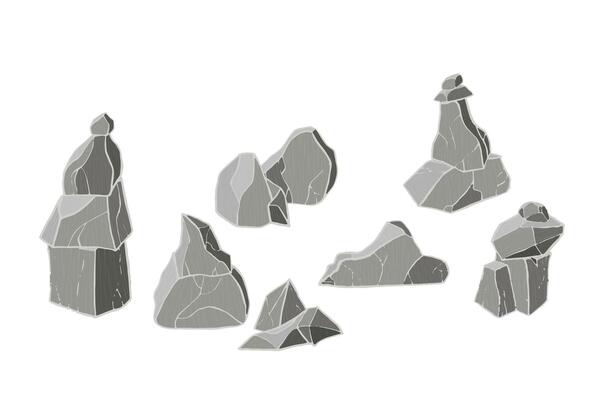 Pile of stone. 3D realistic texture.