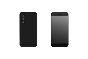 Realistic mobile phone. View from front and back. vector