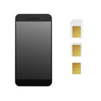 SIM cards with smartphone. Mobile networks and telecommunications. vector