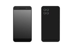 Realistic smartphone. View from front and back. vector