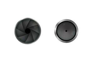 Shutter and lens. Camera parts. vector