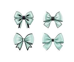 set of blue ribbons isolated on white vector
