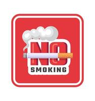 a red sign that says no smoking on it vector