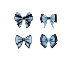 a set of blue and black bow tie vector