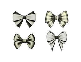 a set of bow tie with silver and black color vector
