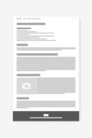 Wiki site Wireframe, Webpage prototype. Website Interface Web and UX UI Design. vector
