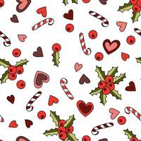 New year doodle design. Seamless pattern background. Christmas decoration. vector