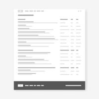 Forum Site Wireframe, Webpage prototype. Chat Interface Web and UX UI Design. vector