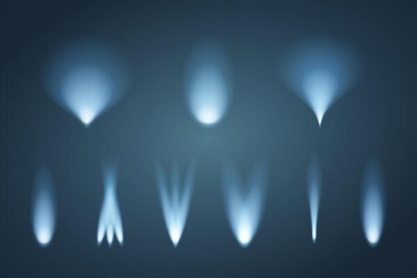Set of light beams. Blue illumination.