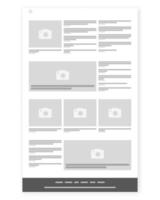 News site Wireframe, Webpage prototype. Website Interface Web and UX UI Design. vector