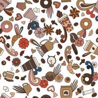 Coffee design. Seamless pattern background. Hot drink vector