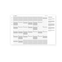 Calendar application Wireframe, program prototype. Interface Web and UX UI Design. vector