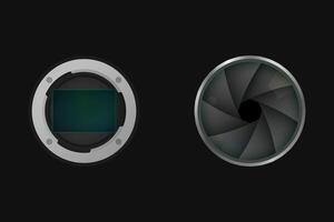 Image sensor and shutter. Camera matrix. vector