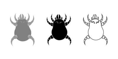 Dust mites icons set. Microscopic dangerous insects cause asthma, allergy, infection and dermatitis. vector