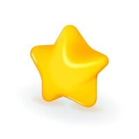 Yellow 3D star icon. Mobile, web, rank or win symbols set. vector