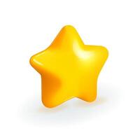 Yellow 3D star icon. Mobile, web, app or rating icons set. vector