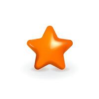 Orange 3D star icons. Mobile, web, app or rating symbol. vector