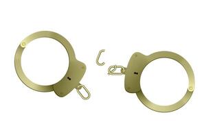 Broken gold handcuffs. The perpetrator escaped. vector