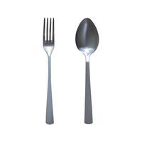 Spoon and fork. Metallic flatware. vector
