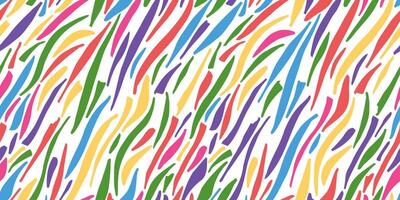 Multicolor zebra print skin. Wildlife seamless pattern background. Africa style wallpaper. vector