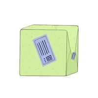 Parcel in a closed box. Mail export. vector