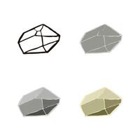 Stone set diamond shape. Outline sketch, flat style and realistic. vector