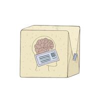 Brain drain problem. Smart people are leaving the country. Sending symbolizing mind. vector