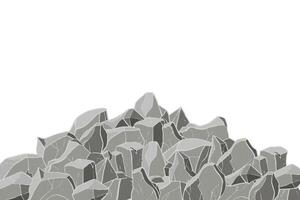 Gray stone mountain. Rock texture. vector