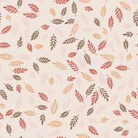 Abstract leaves seamless pattern design, sepia illustration. Herbal background for wrapping, textile, fabric, decoration and wallpaper. vector