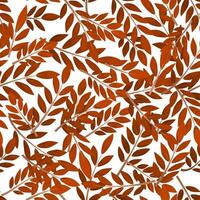 Red seamless pattern leaves on white background. Amaranth illustration design. vector