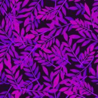 Purple and violet seamless pattern leaves on black background. Persicaria microcephala Red Dragon design. vector