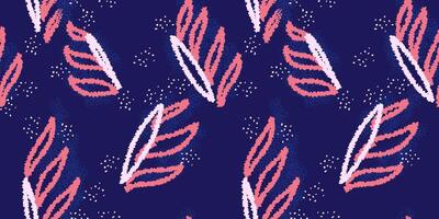 Colorful abstract organic shapes seamless pattern on a dark background. hand drawn sketch unique forms print. Contemporary minimalist ornament. vector