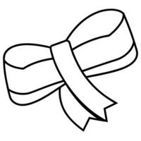 A black and white drawing of a bow vector