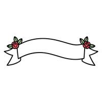 A ribbon with roses on it vector