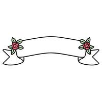 A banner with roses and a blank space vector