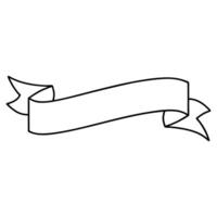 Ribbon banner outline illustration vector