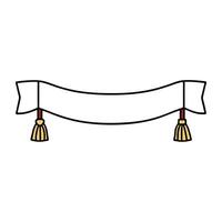 A white banner with two tassels on it vector