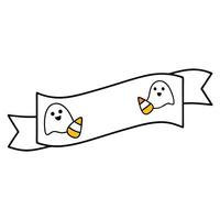 Halloween banner with ghost and candy corn vector